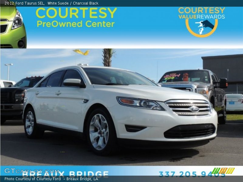 White Suede / Charcoal Black 2012 Ford Taurus SEL