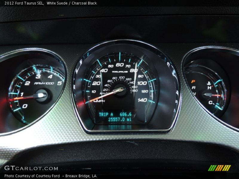 White Suede / Charcoal Black 2012 Ford Taurus SEL