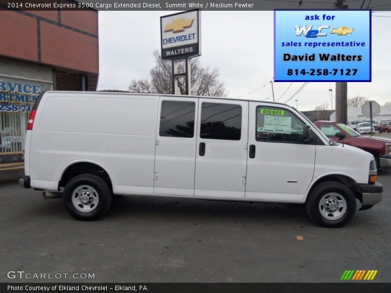 Summit White / Medium Pewter 2014 Chevrolet Express 3500 Cargo Extended Diesel