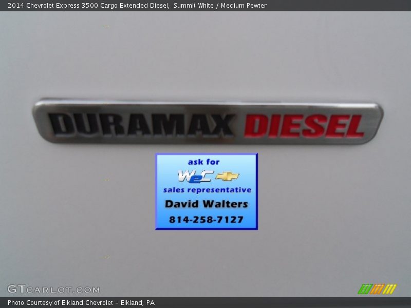 Summit White / Medium Pewter 2014 Chevrolet Express 3500 Cargo Extended Diesel