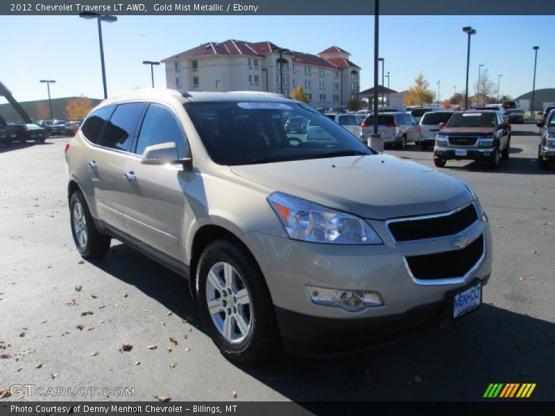 Gold Mist Metallic / Ebony 2012 Chevrolet Traverse LT AWD