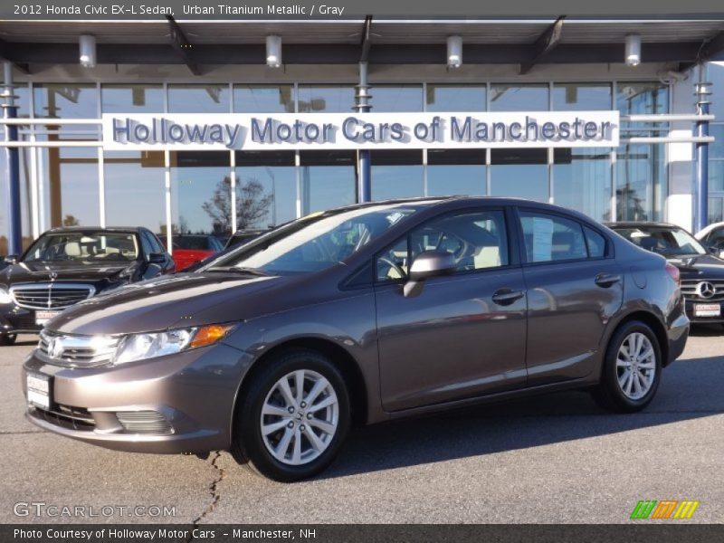 Urban Titanium Metallic / Gray 2012 Honda Civic EX-L Sedan