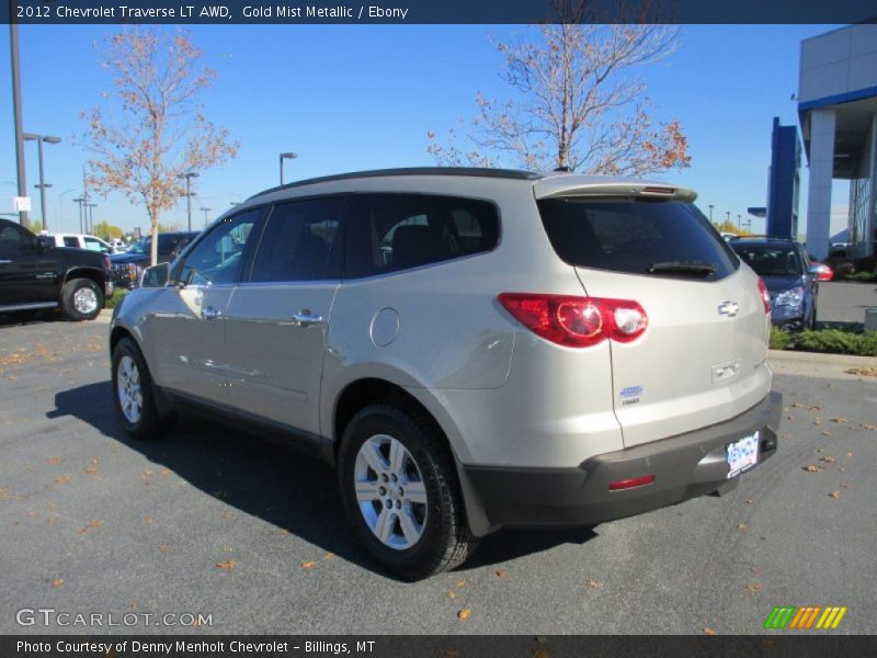 Gold Mist Metallic / Ebony 2012 Chevrolet Traverse LT AWD