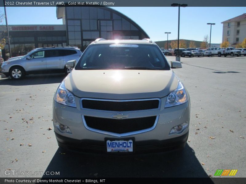 Gold Mist Metallic / Ebony 2012 Chevrolet Traverse LT AWD