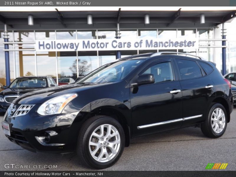 Wicked Black / Gray 2011 Nissan Rogue SV AWD
