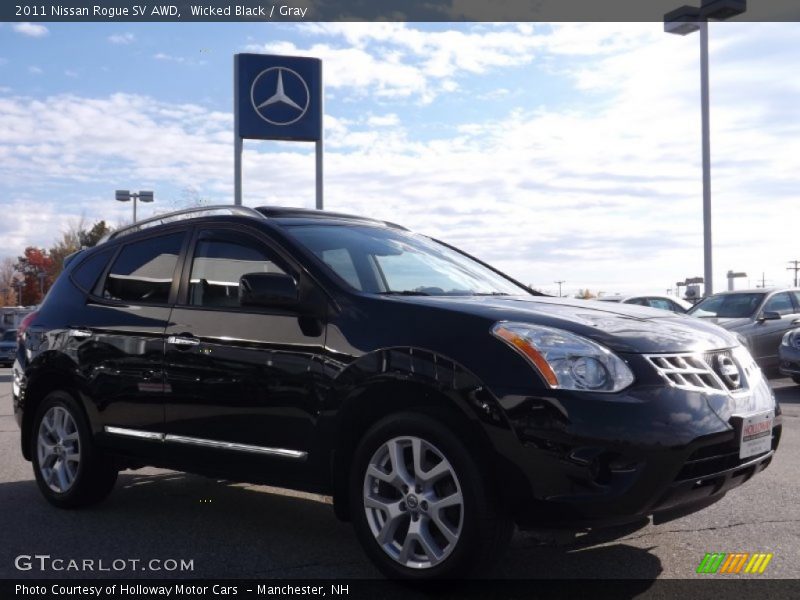 Wicked Black / Gray 2011 Nissan Rogue SV AWD
