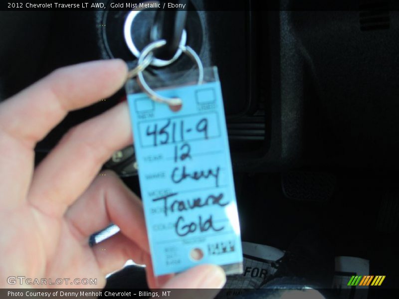 Gold Mist Metallic / Ebony 2012 Chevrolet Traverse LT AWD