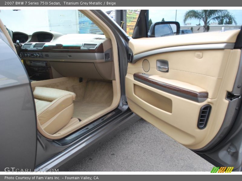 Titanium Grey Metallic / Beige 2007 BMW 7 Series 750i Sedan