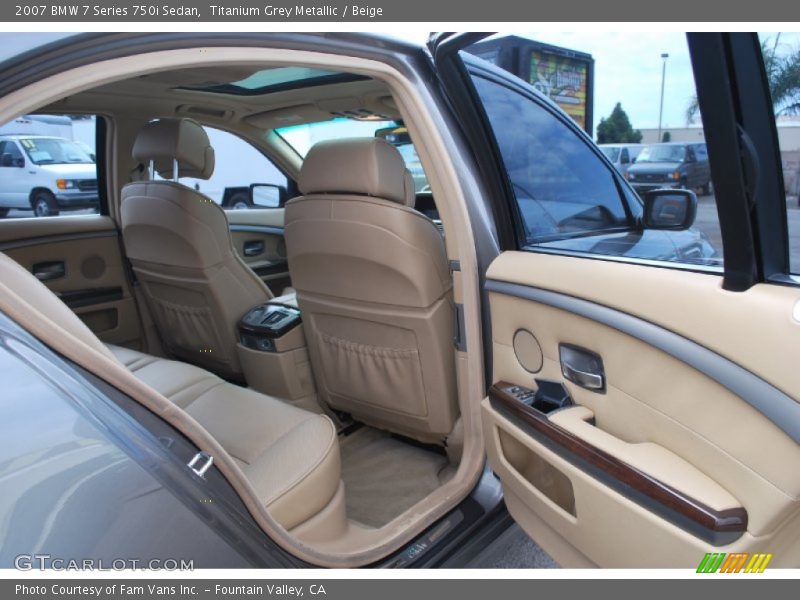 Titanium Grey Metallic / Beige 2007 BMW 7 Series 750i Sedan