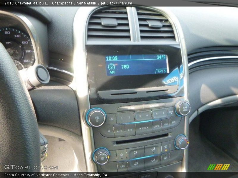Champagne Silver Metallic / Jet Black/Titanium 2013 Chevrolet Malibu LS