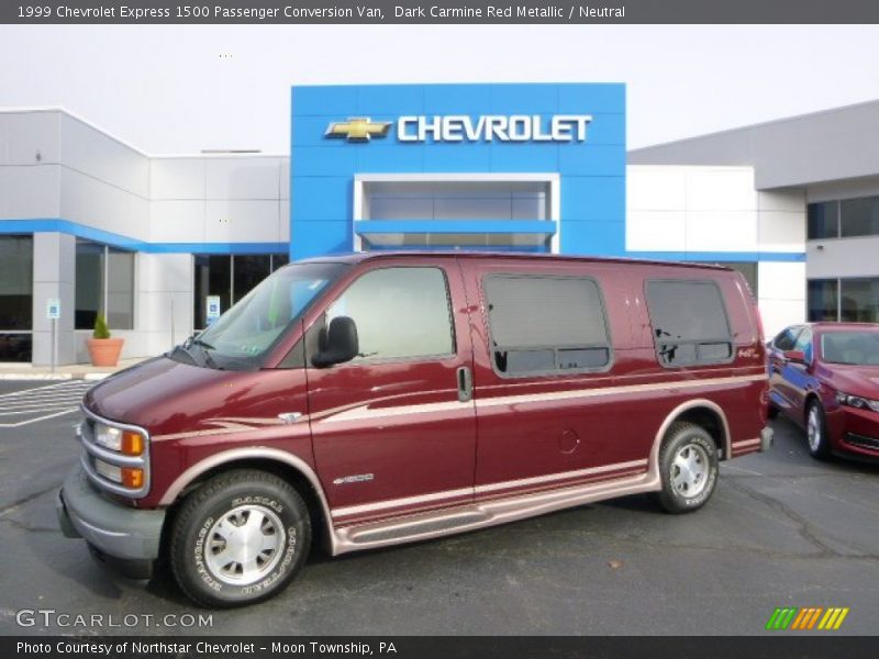 Dark Carmine Red Metallic / Neutral 1999 Chevrolet Express 1500 Passenger Conversion Van