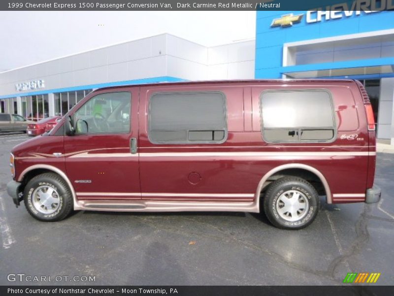 Dark Carmine Red Metallic / Neutral 1999 Chevrolet Express 1500 Passenger Conversion Van