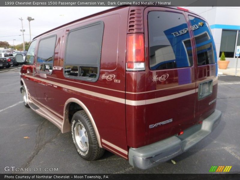 Dark Carmine Red Metallic / Neutral 1999 Chevrolet Express 1500 Passenger Conversion Van