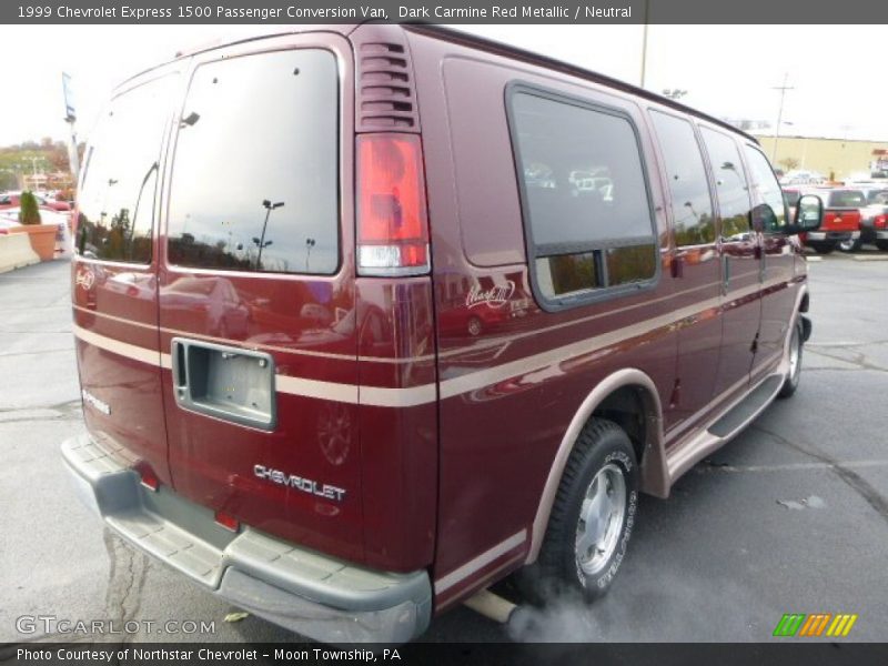 Dark Carmine Red Metallic / Neutral 1999 Chevrolet Express 1500 Passenger Conversion Van