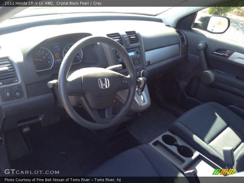 Crystal Black Pearl / Gray 2011 Honda CR-V LX 4WD
