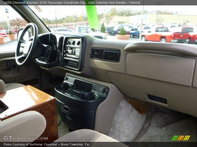 Dark Carmine Red Metallic / Neutral 1999 Chevrolet Express 1500 Passenger Conversion Van