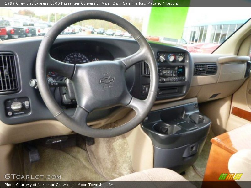 Dark Carmine Red Metallic / Neutral 1999 Chevrolet Express 1500 Passenger Conversion Van