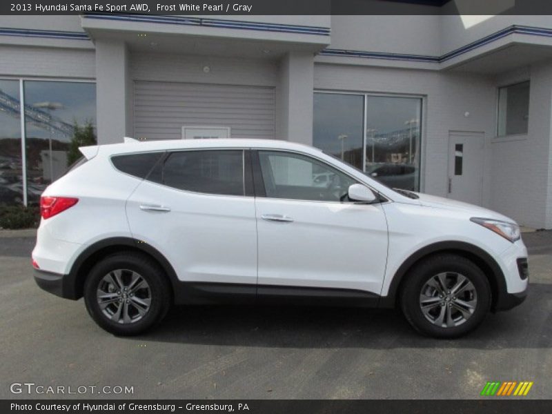 Frost White Pearl / Gray 2013 Hyundai Santa Fe Sport AWD