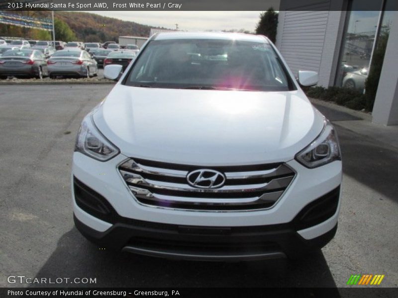 Frost White Pearl / Gray 2013 Hyundai Santa Fe Sport AWD