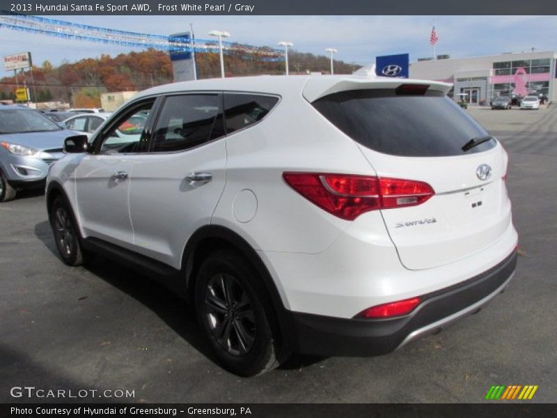 Frost White Pearl / Gray 2013 Hyundai Santa Fe Sport AWD