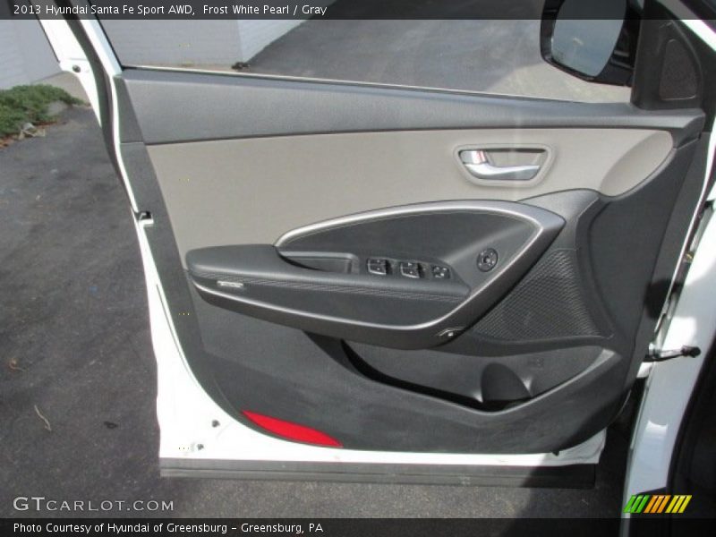 Frost White Pearl / Gray 2013 Hyundai Santa Fe Sport AWD