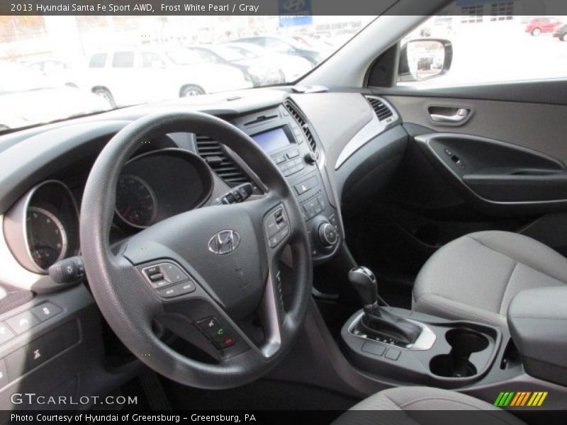Frost White Pearl / Gray 2013 Hyundai Santa Fe Sport AWD
