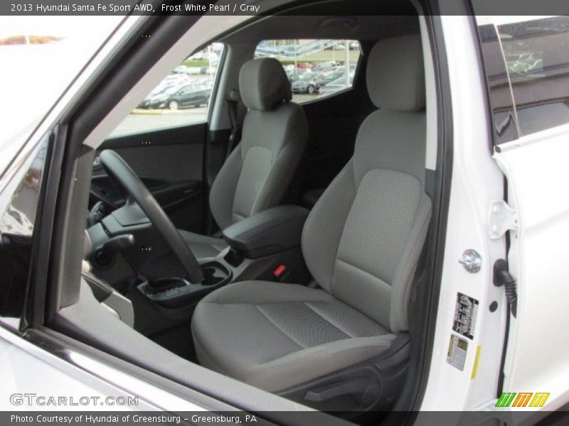 Frost White Pearl / Gray 2013 Hyundai Santa Fe Sport AWD