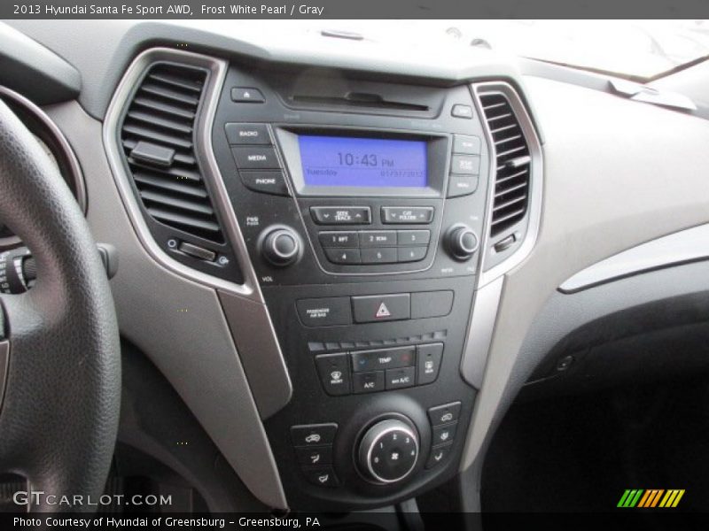 Frost White Pearl / Gray 2013 Hyundai Santa Fe Sport AWD