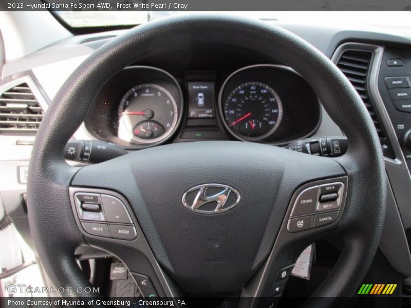 Frost White Pearl / Gray 2013 Hyundai Santa Fe Sport AWD