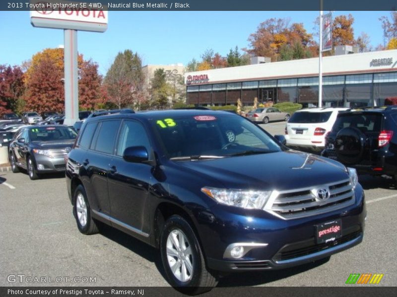 Nautical Blue Metallic / Black 2013 Toyota Highlander SE 4WD