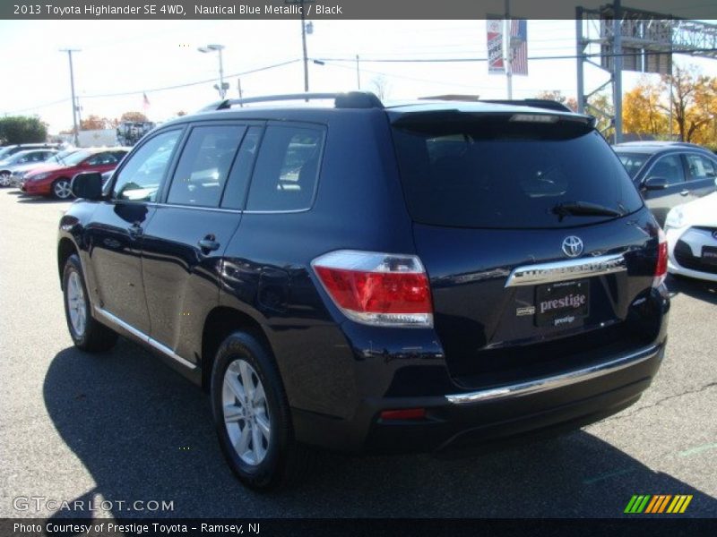 Nautical Blue Metallic / Black 2013 Toyota Highlander SE 4WD