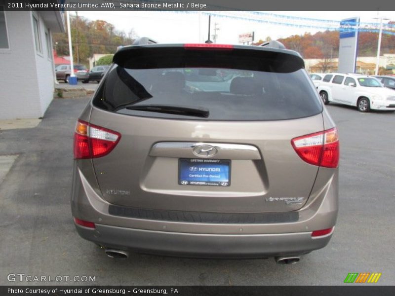 Sahara Bronze Metallic / Beige 2011 Hyundai Veracruz Limited AWD