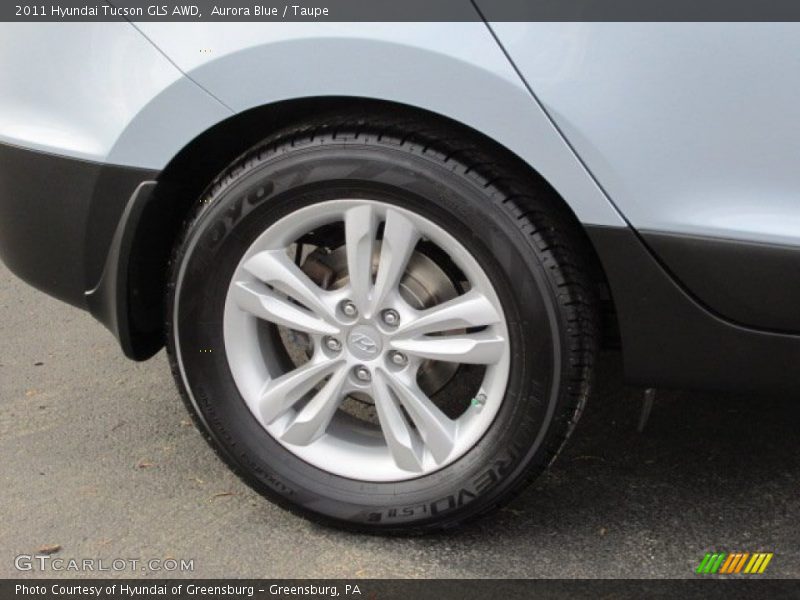 Aurora Blue / Taupe 2011 Hyundai Tucson GLS AWD