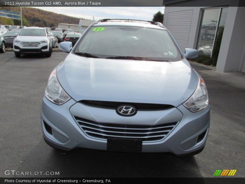 Aurora Blue / Taupe 2011 Hyundai Tucson GLS AWD