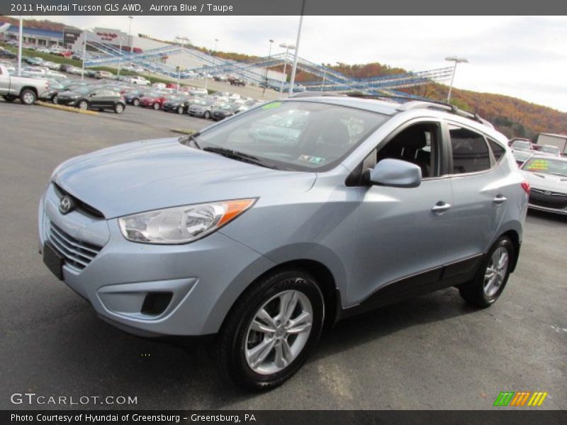 Aurora Blue / Taupe 2011 Hyundai Tucson GLS AWD