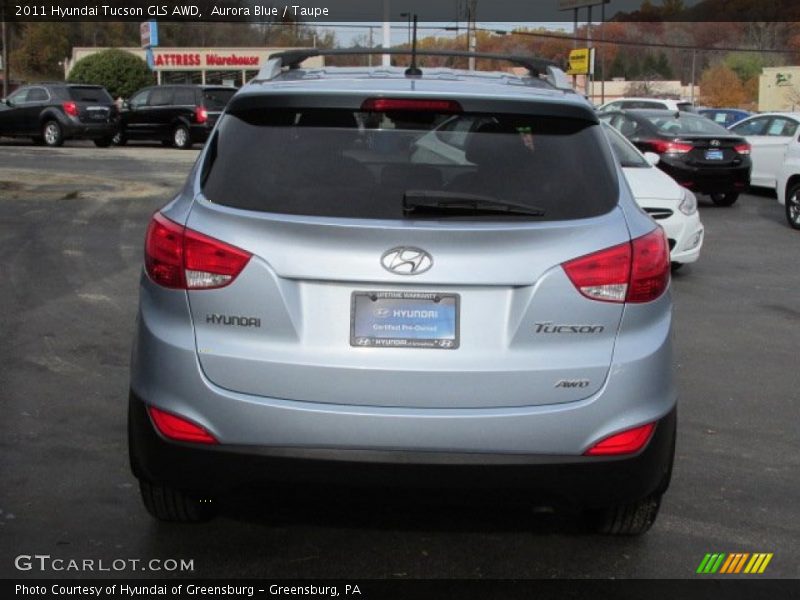 Aurora Blue / Taupe 2011 Hyundai Tucson GLS AWD
