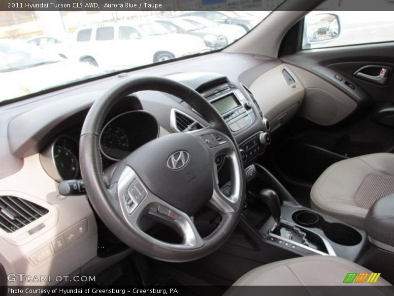Aurora Blue / Taupe 2011 Hyundai Tucson GLS AWD