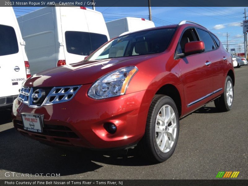 Cayenne Red / Gray 2013 Nissan Rogue SV AWD