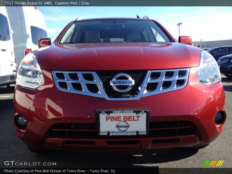 Cayenne Red / Gray 2013 Nissan Rogue SV AWD