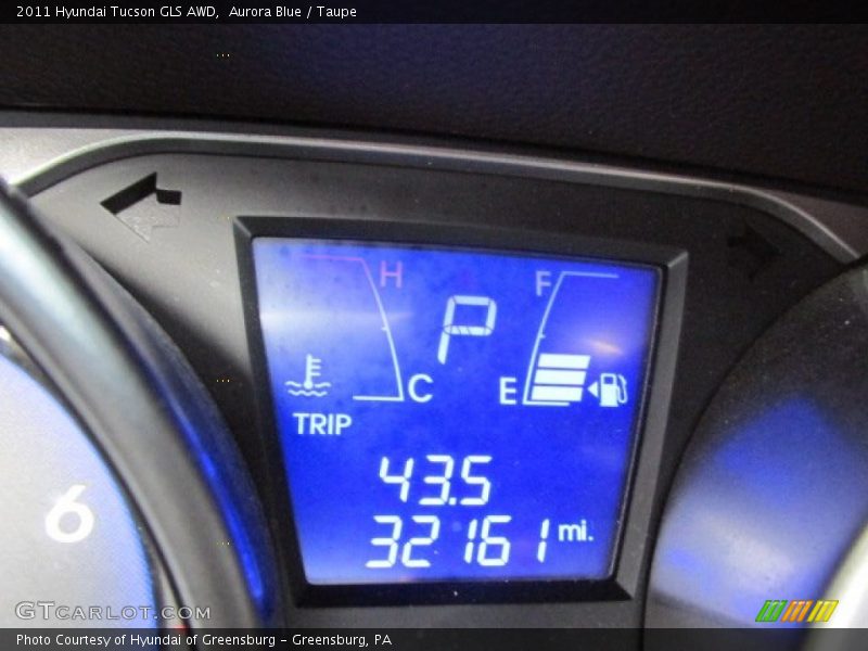Aurora Blue / Taupe 2011 Hyundai Tucson GLS AWD