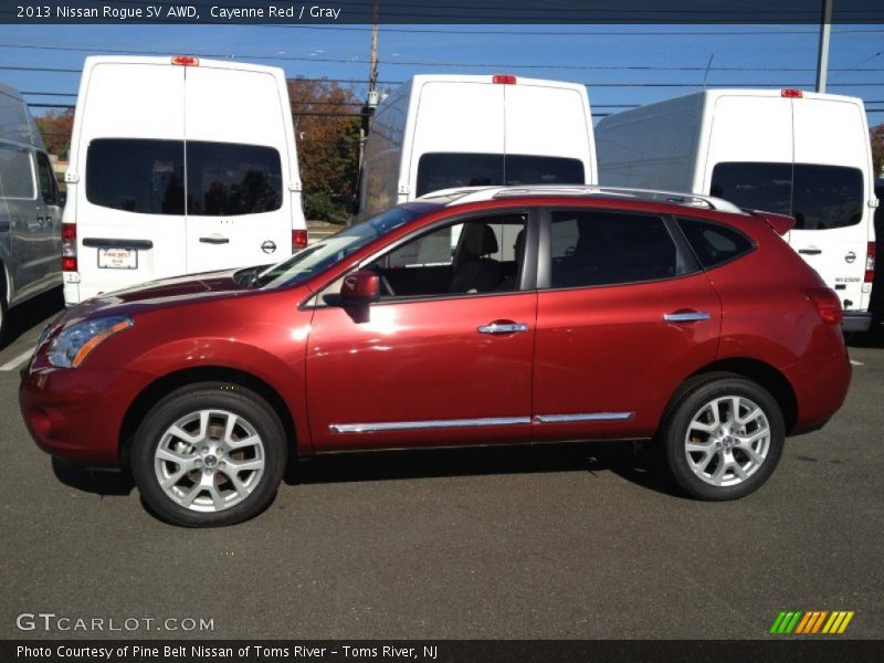 Cayenne Red / Gray 2013 Nissan Rogue SV AWD