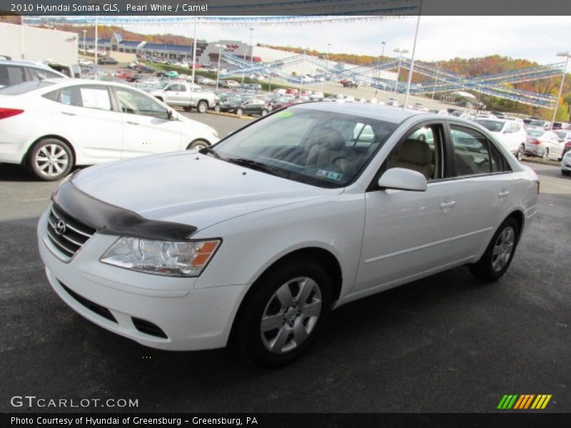Pearl White / Camel 2010 Hyundai Sonata GLS