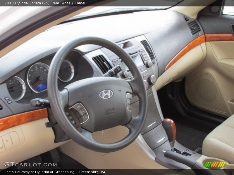 Pearl White / Camel 2010 Hyundai Sonata GLS