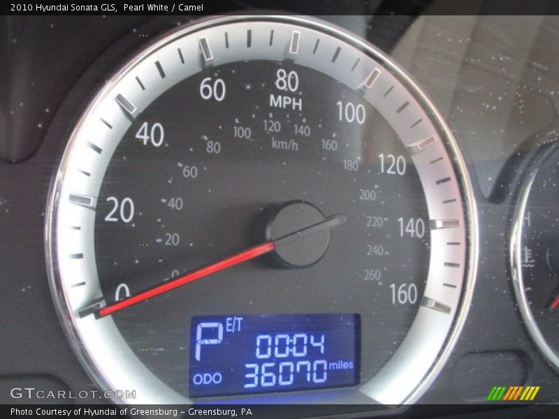 Pearl White / Camel 2010 Hyundai Sonata GLS