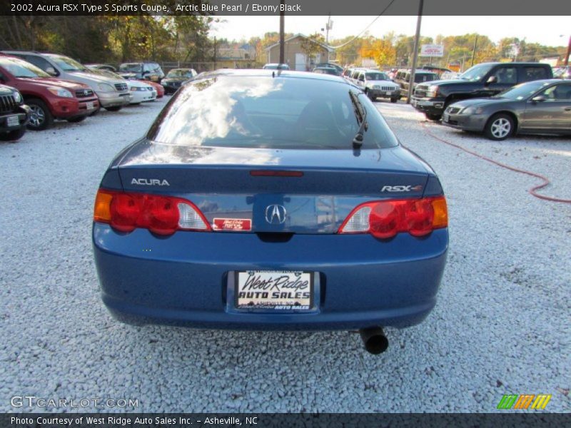 Arctic Blue Pearl / Ebony Black 2002 Acura RSX Type S Sports Coupe