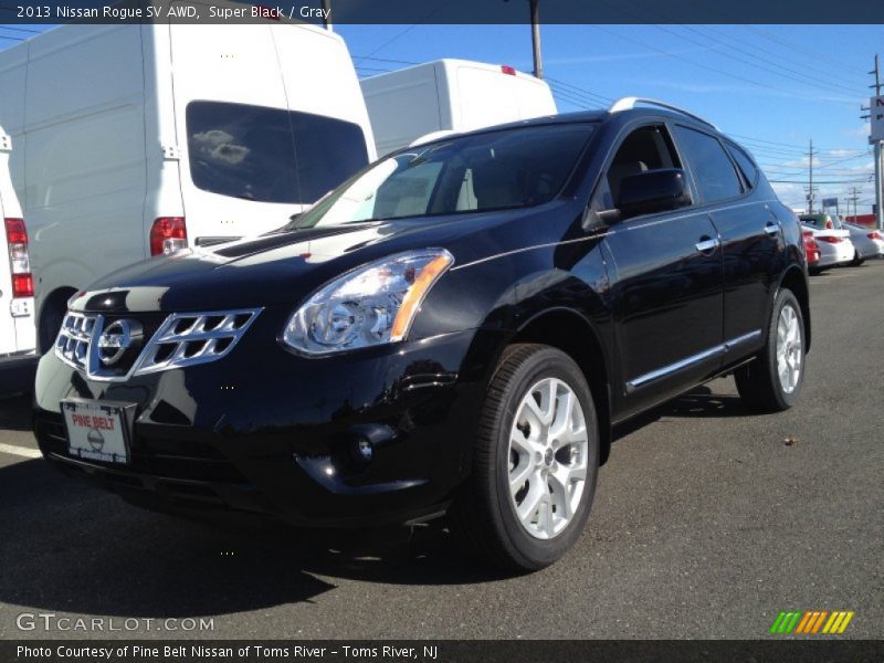 Super Black / Gray 2013 Nissan Rogue SV AWD