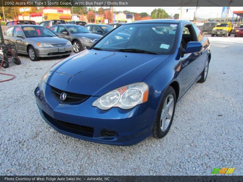 Arctic Blue Pearl / Ebony Black 2002 Acura RSX Type S Sports Coupe