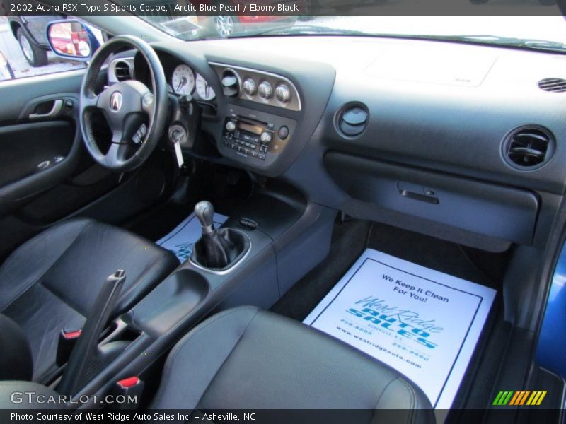 Arctic Blue Pearl / Ebony Black 2002 Acura RSX Type S Sports Coupe