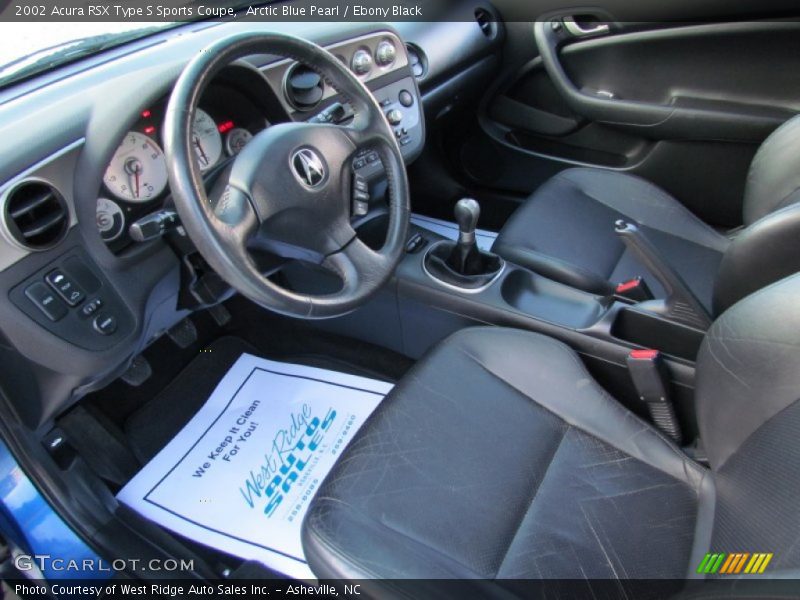 Arctic Blue Pearl / Ebony Black 2002 Acura RSX Type S Sports Coupe