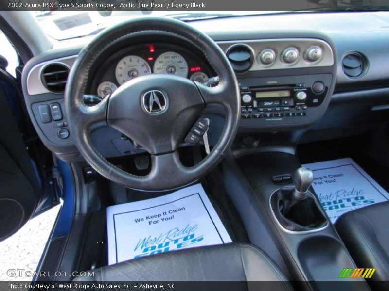 Arctic Blue Pearl / Ebony Black 2002 Acura RSX Type S Sports Coupe